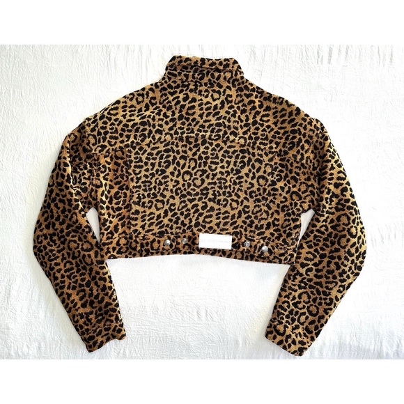 RE DONE cheetah leopard print cropped button front jacket size small - Picture 6 of 10
